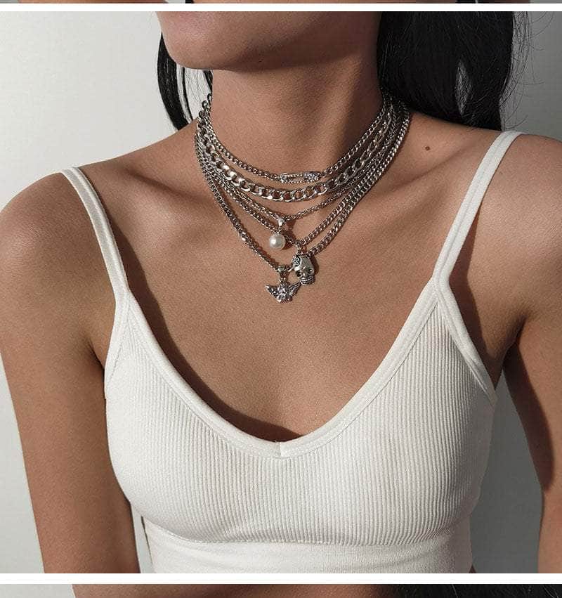 CHARMIEZZ Micro-inlaid Multilayer Necklace
