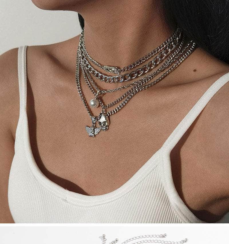 CHARMIEZZ Micro-inlaid Multilayer Necklace