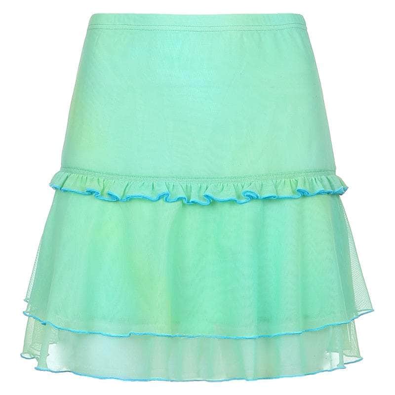 Green Ruffles Skirt