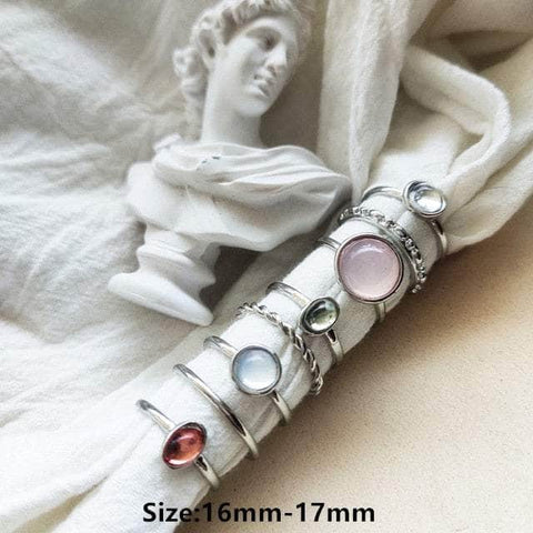 CHARMIEZZ Vintage Daisy Marble Stone Rings
