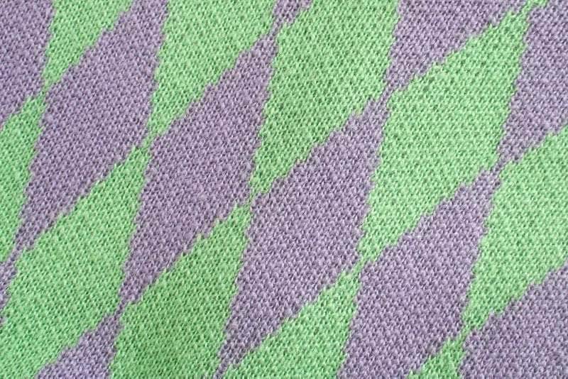 Green Purple Plaid Knitted Cardigan