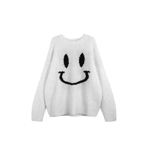Smiley Double-Sided Loose Sweater