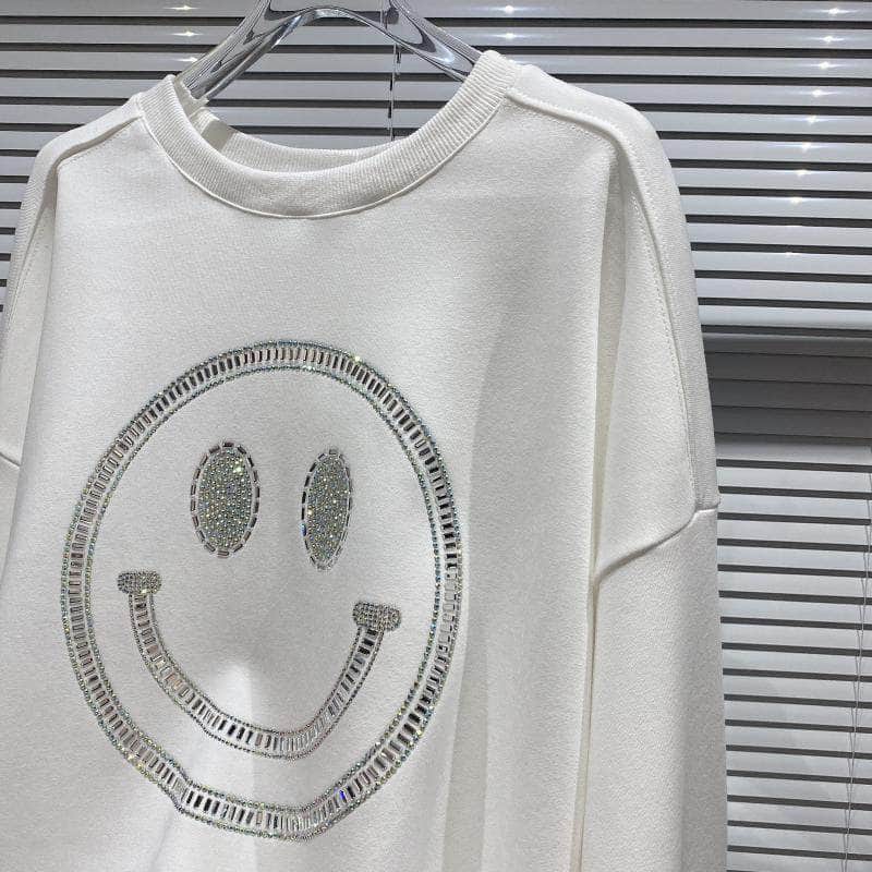 Diamond Smiley Fleece Sweatshirt