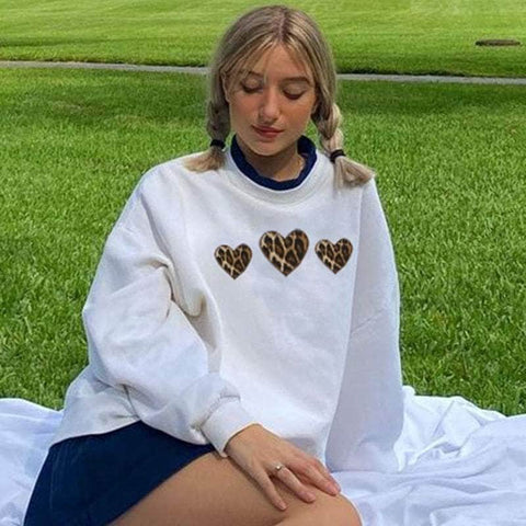 Leopard Hearts Light Sweatshirt