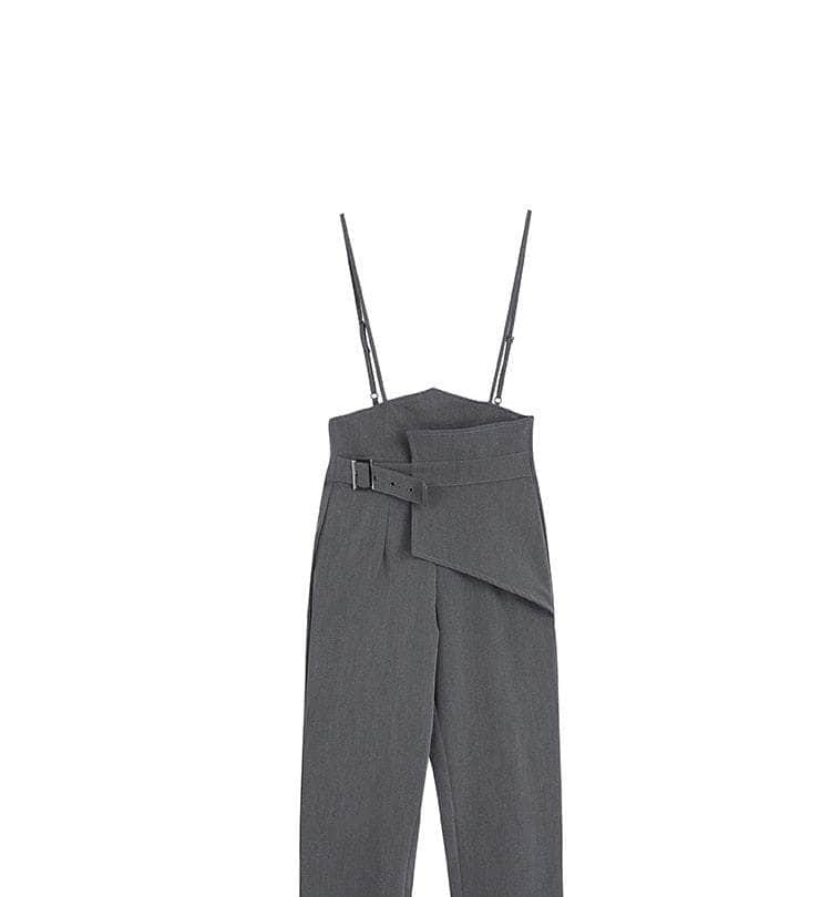 Lace Up Spliced Suspender Pants