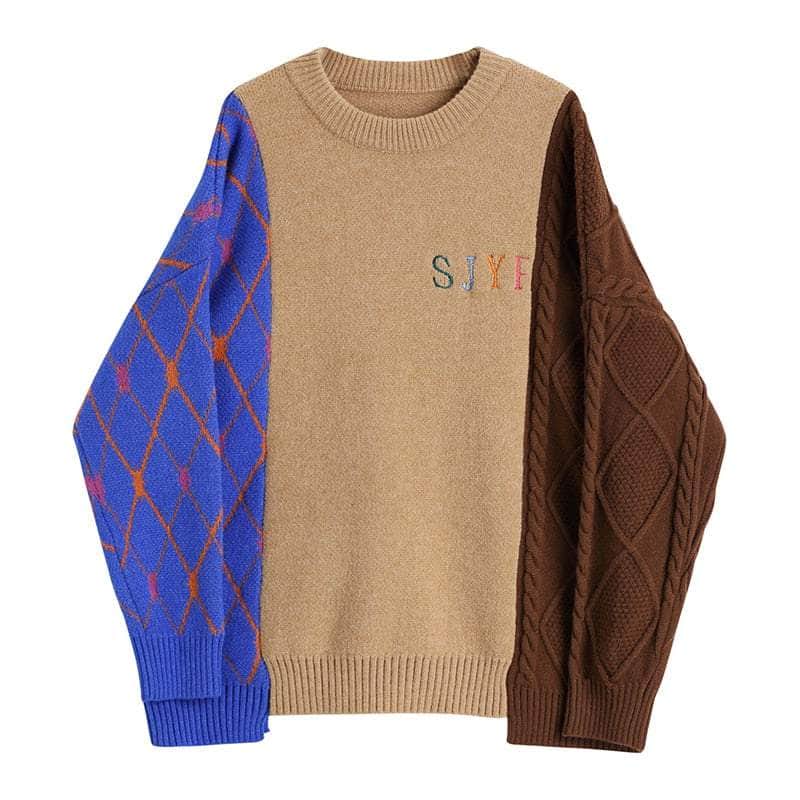 Colors Blocks V-ARG Spliced Sweater