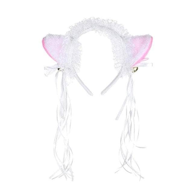 Ruffles Lace Headband Plush Cat Ears