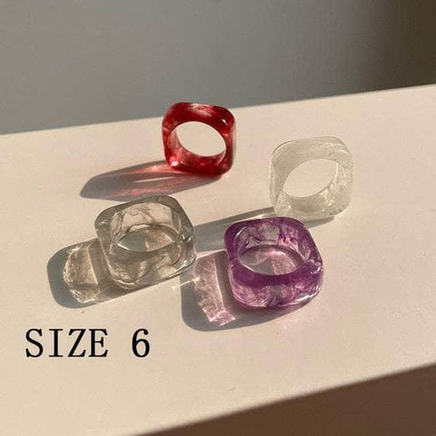 CHARMIEZZ Resin Acrylic Rings Set