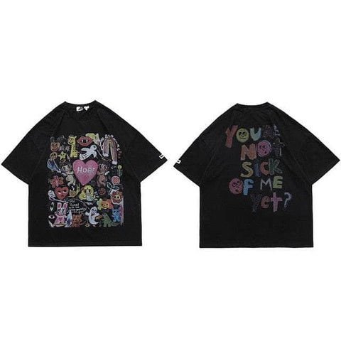 Double-Sided H0PE Colorful Graphical Tee