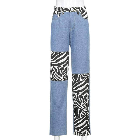 de suits Zebra Patchwork Jeans