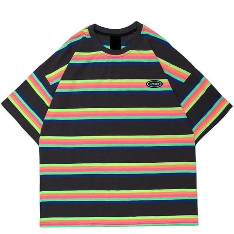 Striped Colorful Oversized Tee