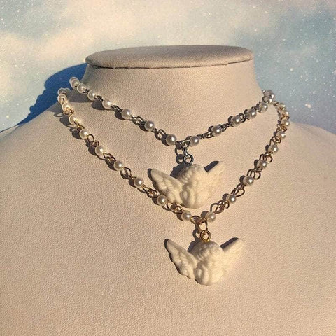 CHaRMIEZZ Pearl Cupid Necklace