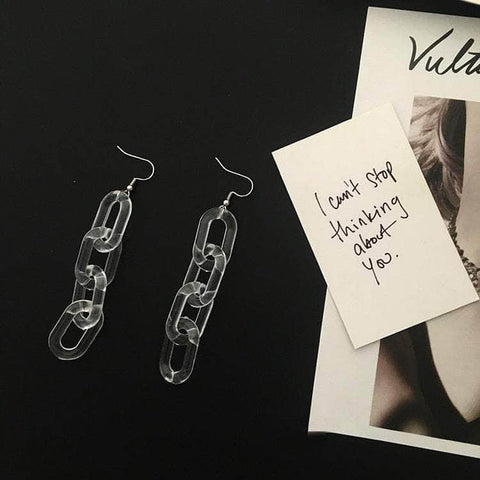 CHARMIEZZ Transparent Chain Acrylic Dangle Earrings