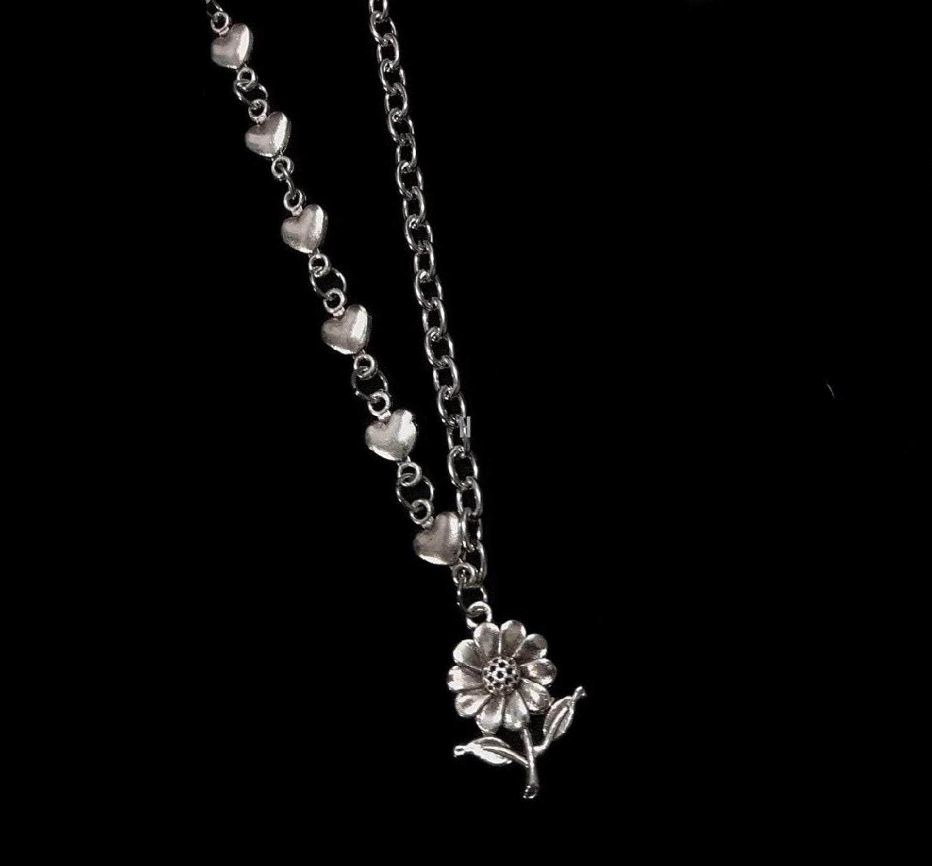 CHARMIEZZ flower Hearts Chain Bracelet - Necklace