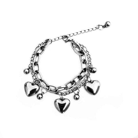 CHARMIEZZ Black Rose Two-layers Chain Bracelet