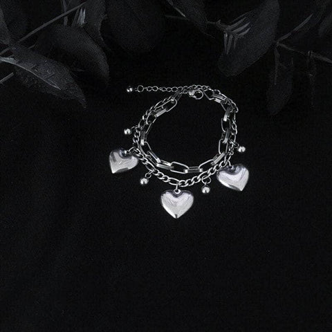 CHARMIEZZ Black Rose Two-layers Chain Bracelet