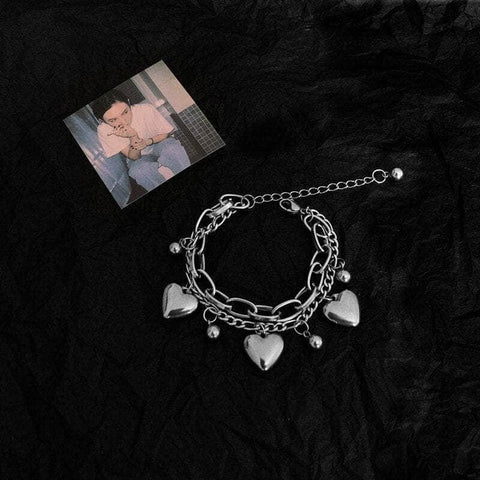 CHARMIEZZ Black Rose Two-layers Chain Bracelet