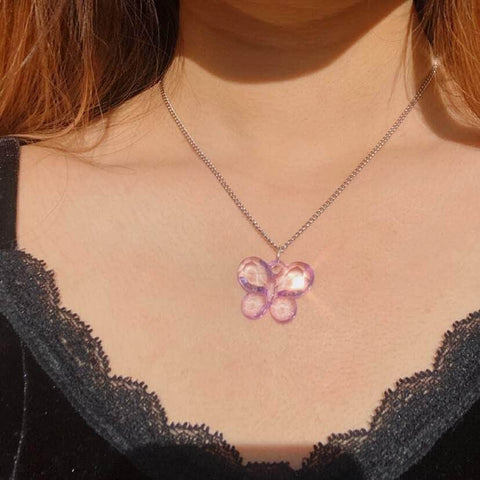 CHARMIEZZ Butterfly Transparent Acrylic Necklace