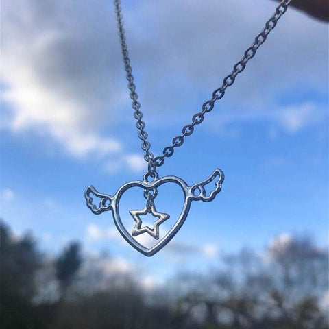 Heart Wings Star Necklace
