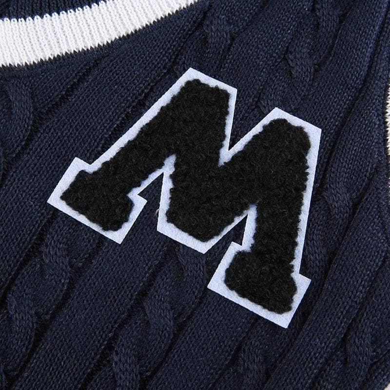 M Knitted University Crop Vest