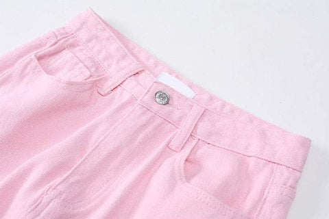 Embroidery Pink 2-Sided Jeans