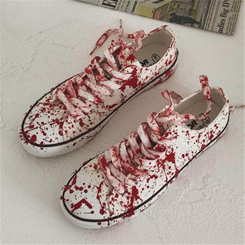 Vulcanized Fake Blood Graffiti Sneakers – BOQJAH