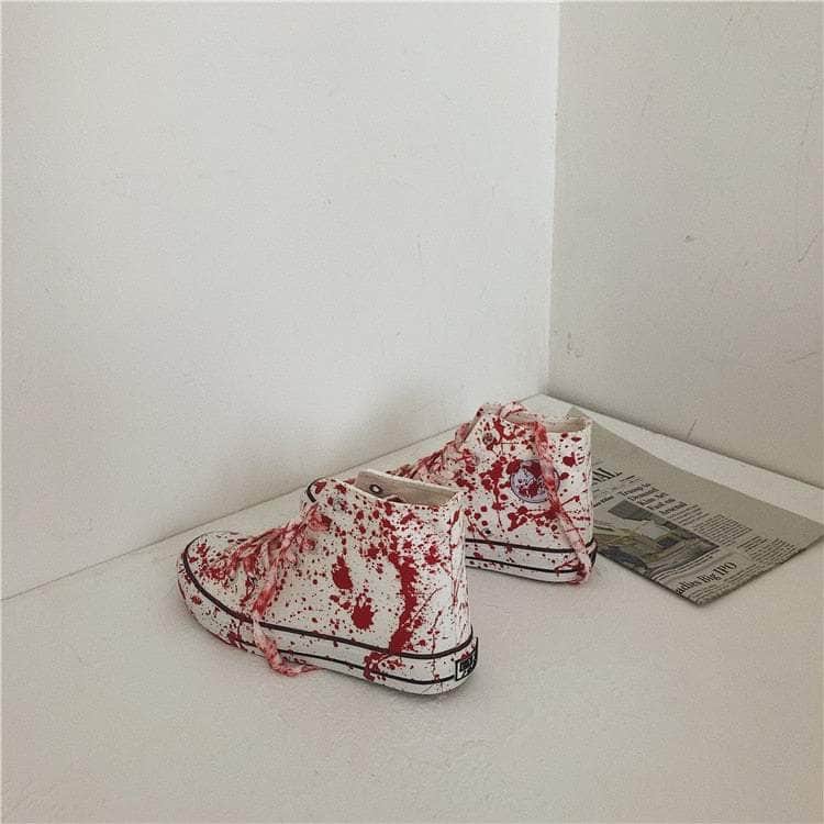 Vulcanized Fake Blood Graffiti Sneakers – BOQJAH