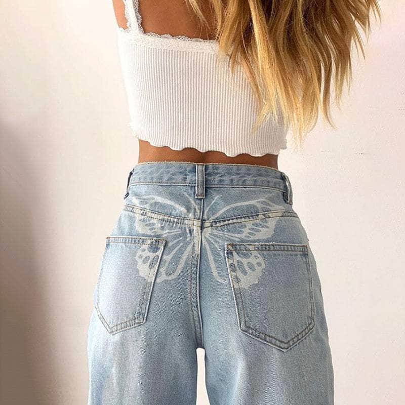 Back Butterfly High Rise Jeans