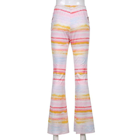 daserata Floral Cut Out Tie Dye Trousers