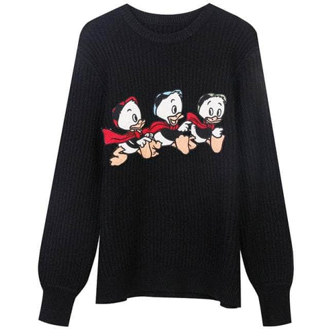 Disney Quackmore Embroidery knitting pullover