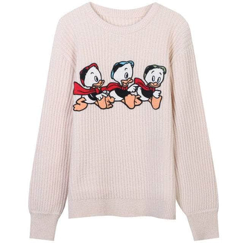Disney Quackmore Embroidery knitting pullover