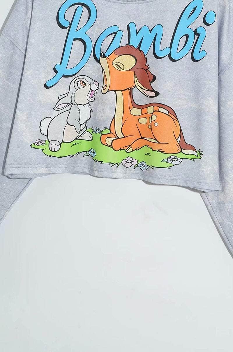 Disney Bambi Deer Rabbit Thumper Crop Sweatshirt