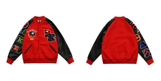 LIMITED BK Letters Patchwork College Jacket