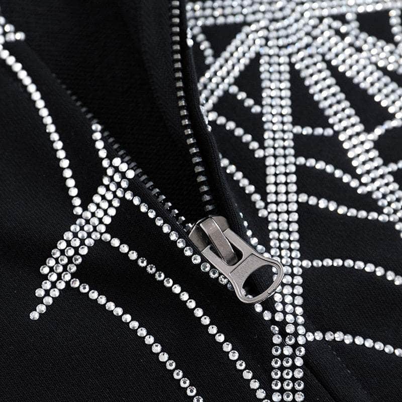 DIAMOND Spider Web Zipper Hoodie