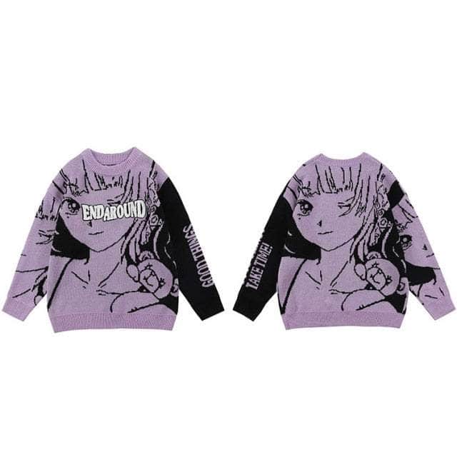 ENDAROUND Knitted Anime Sweater