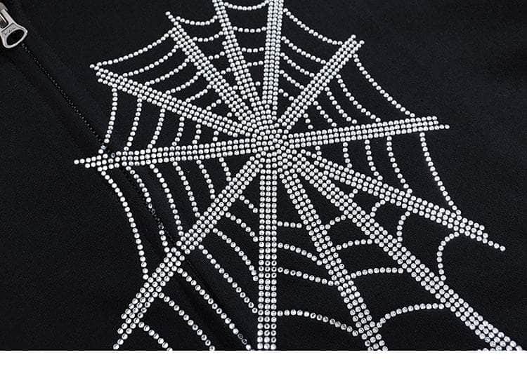 DIAMOND Spider Web Zipper Hoodie