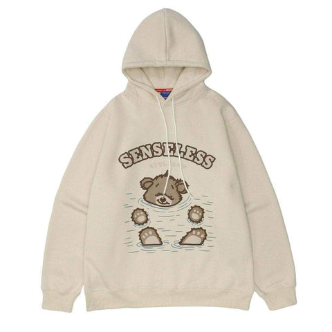 SENSELESS Swimming Bear Hoodie