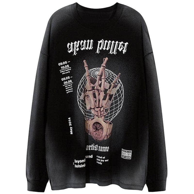 0905 Washed Grap[hical Long Sleeve Tee