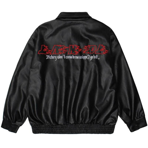 D'NFLAMES FAux Leather Baseball Jacket