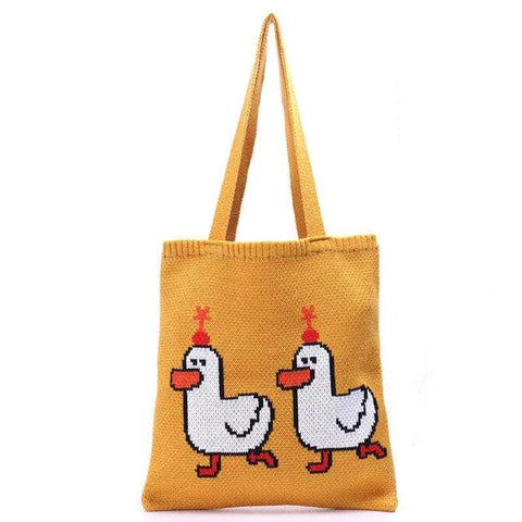 2 S Ducks Knitted Tote Bag