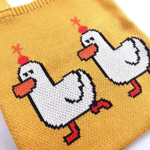 2 S Ducks Knitted Tote Bag