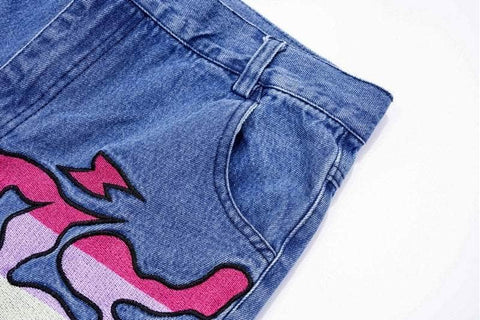 Flame Embroidery LOUIS Jeans