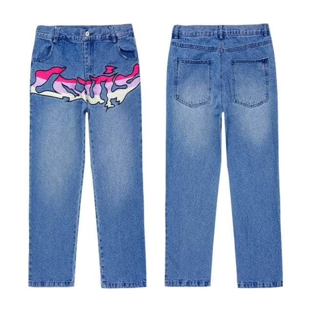 Flame Embroidery LOUIS Jeans