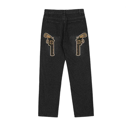 Guns And Stars Embroidery Jeans