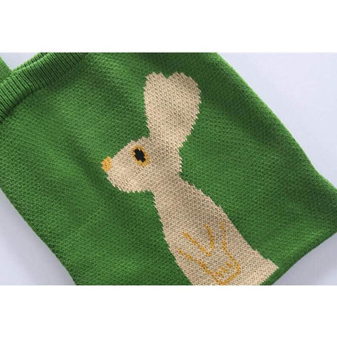 Shy Bunny Knitted Tote Bag