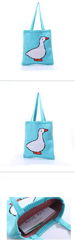 Ducky Knitted Tote Bag