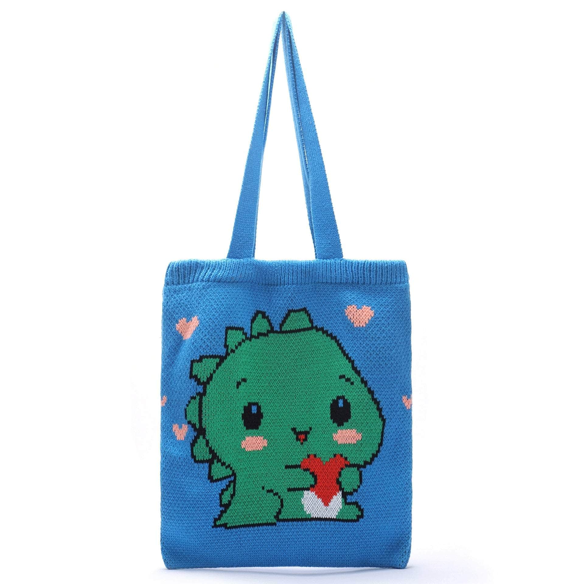 Love Dinosaur Knitted Tote Bag