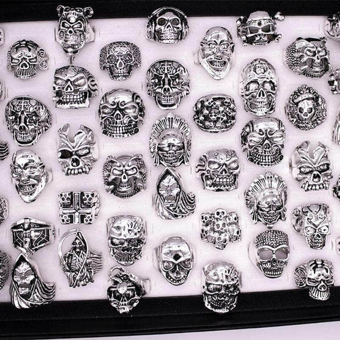 Mixed 20pcs Skull Style Vintage Rings