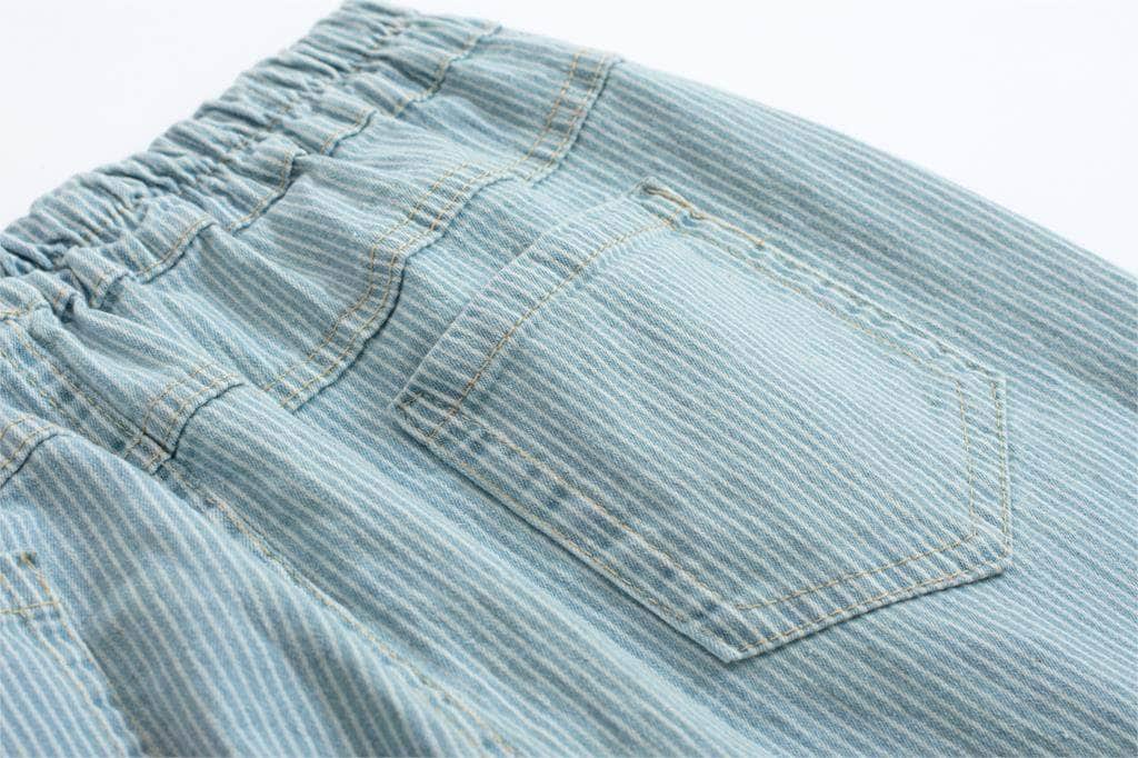 Striped Embroidery Jeans