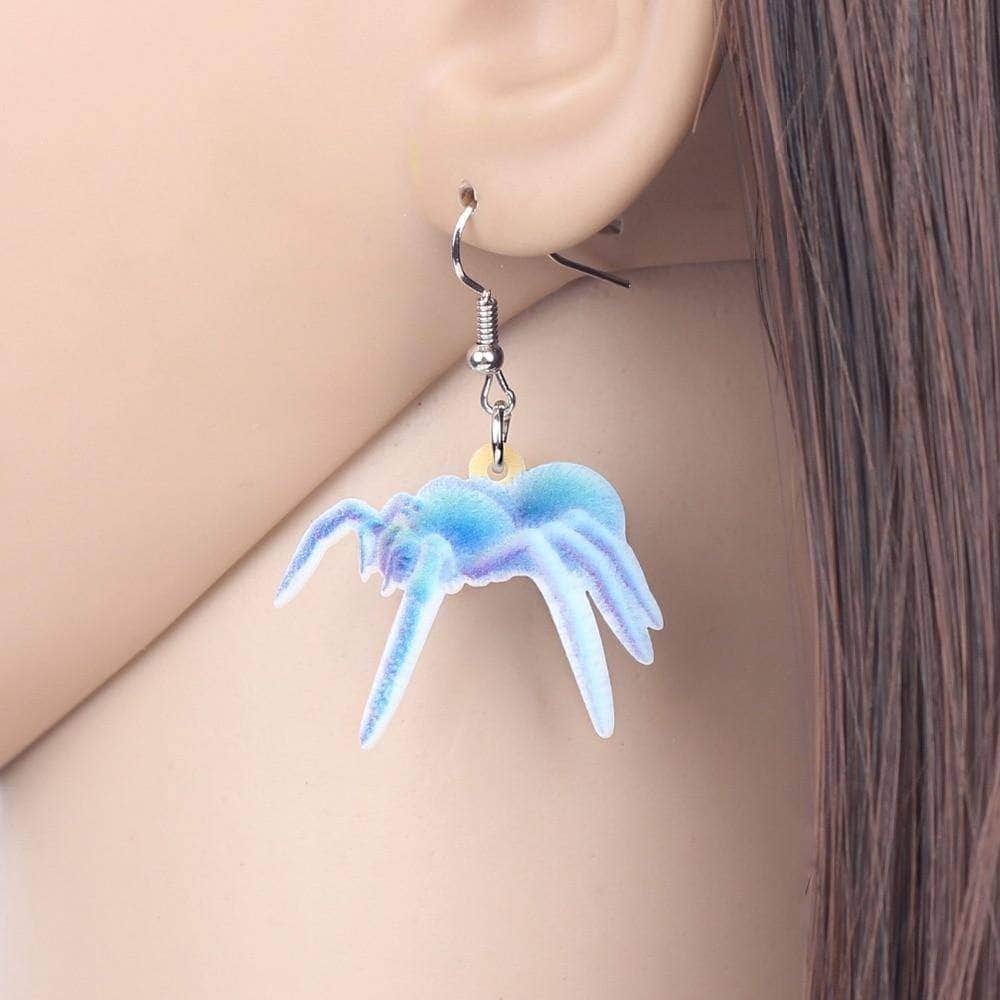 Blue Spider Earrings